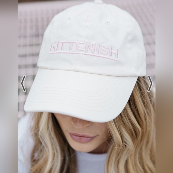 Kittenish Ball Cap in Cream Pink OS - Picture 2 of 16
